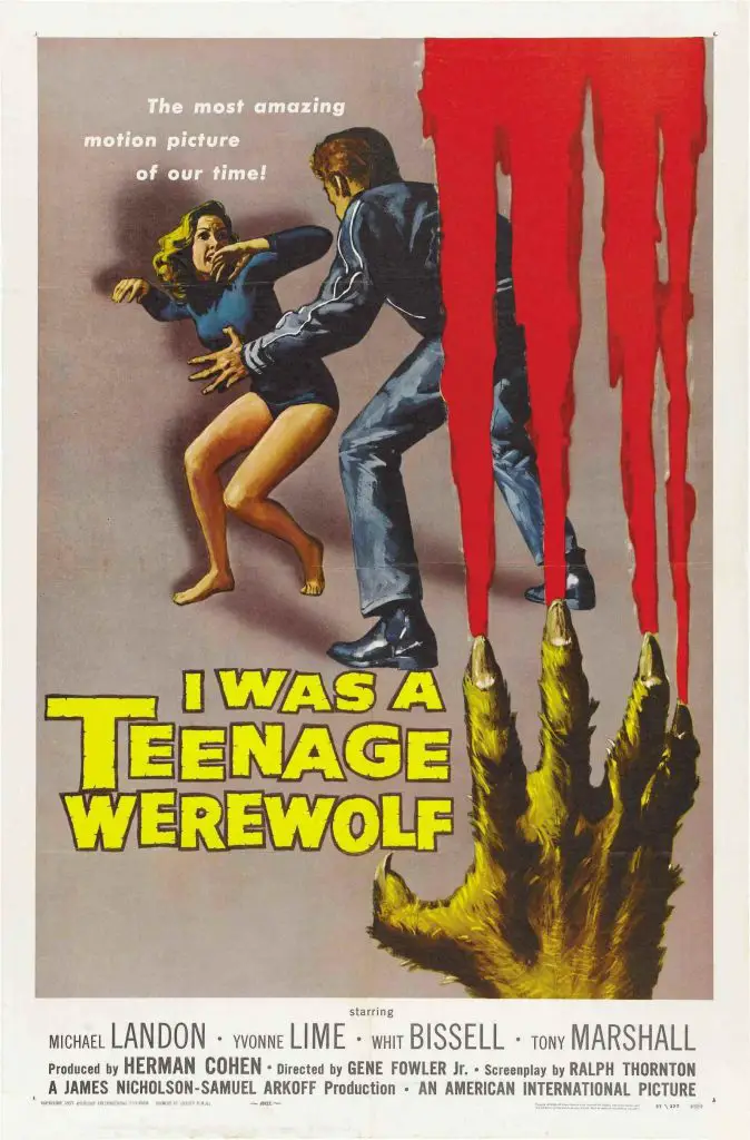 I was a teenage werewolf movie poster