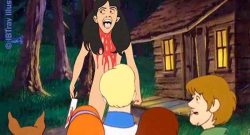 Scooby Doo and the gang meet Angela Baker from Sleepaway Camp.